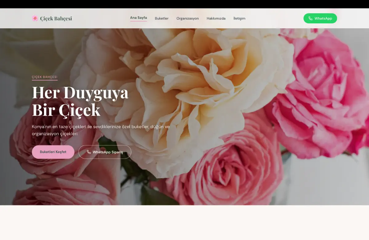 Çiçek Bahçesi – Florist Website